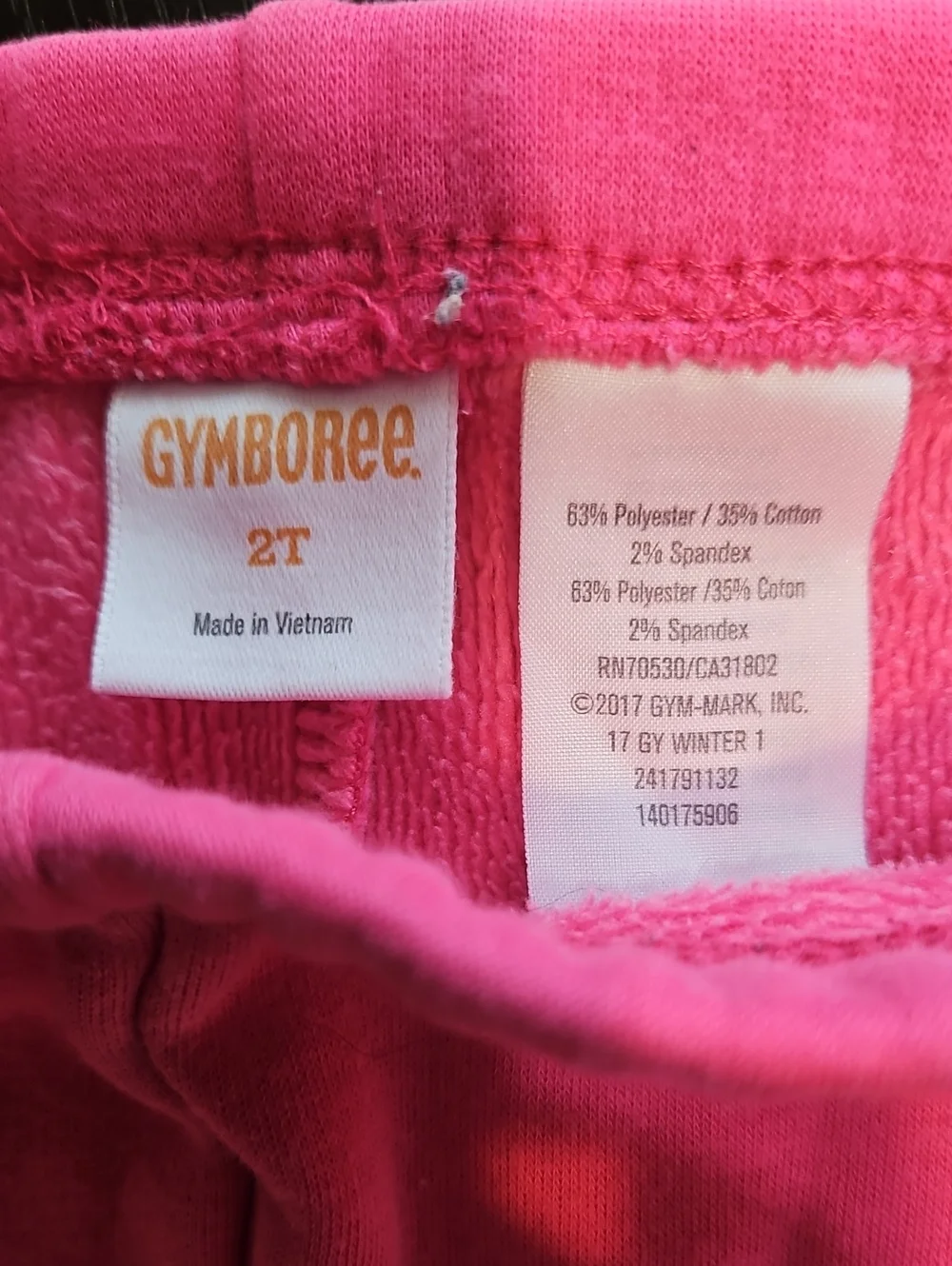 Gymboree Bright Pink Heart Trim Leggings